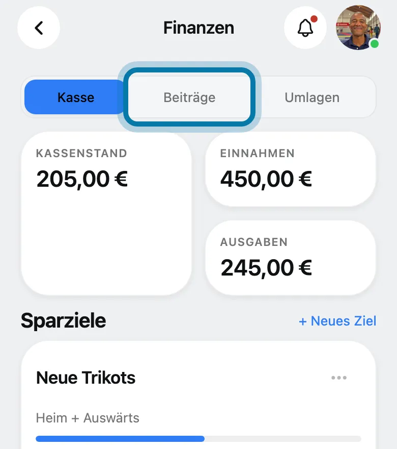 Tippe oben auf Beiträge.