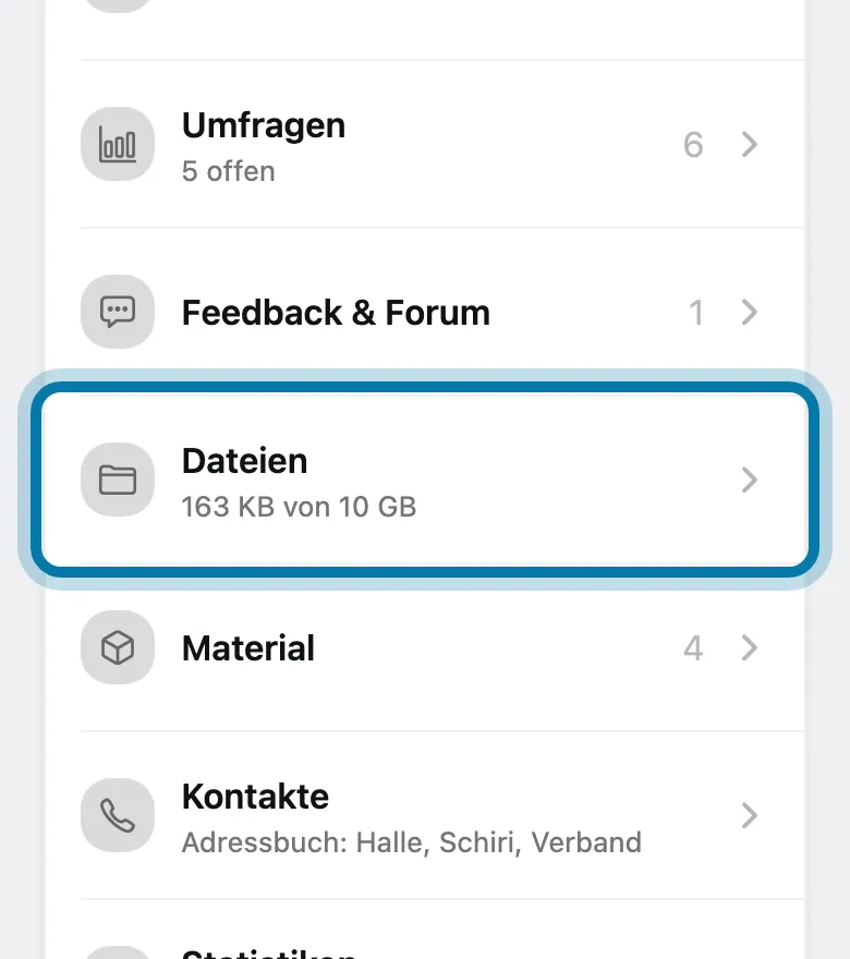 Tippe auf Dateien.