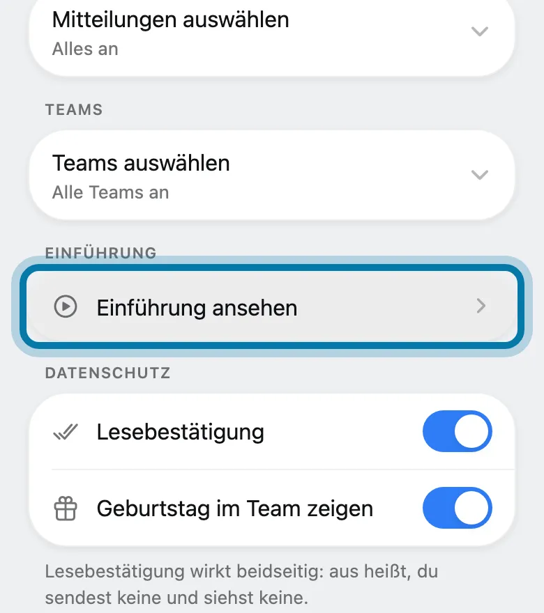 Tippe bei Einführung auf Einführung ansehen.