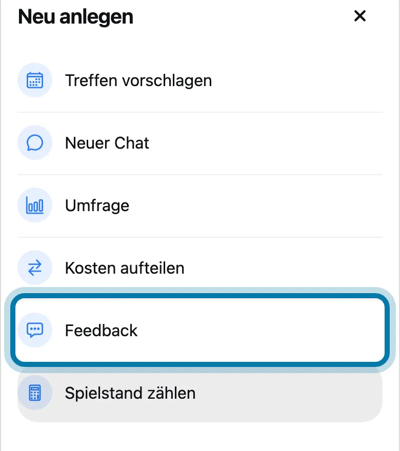 Tippe auf Feedback.