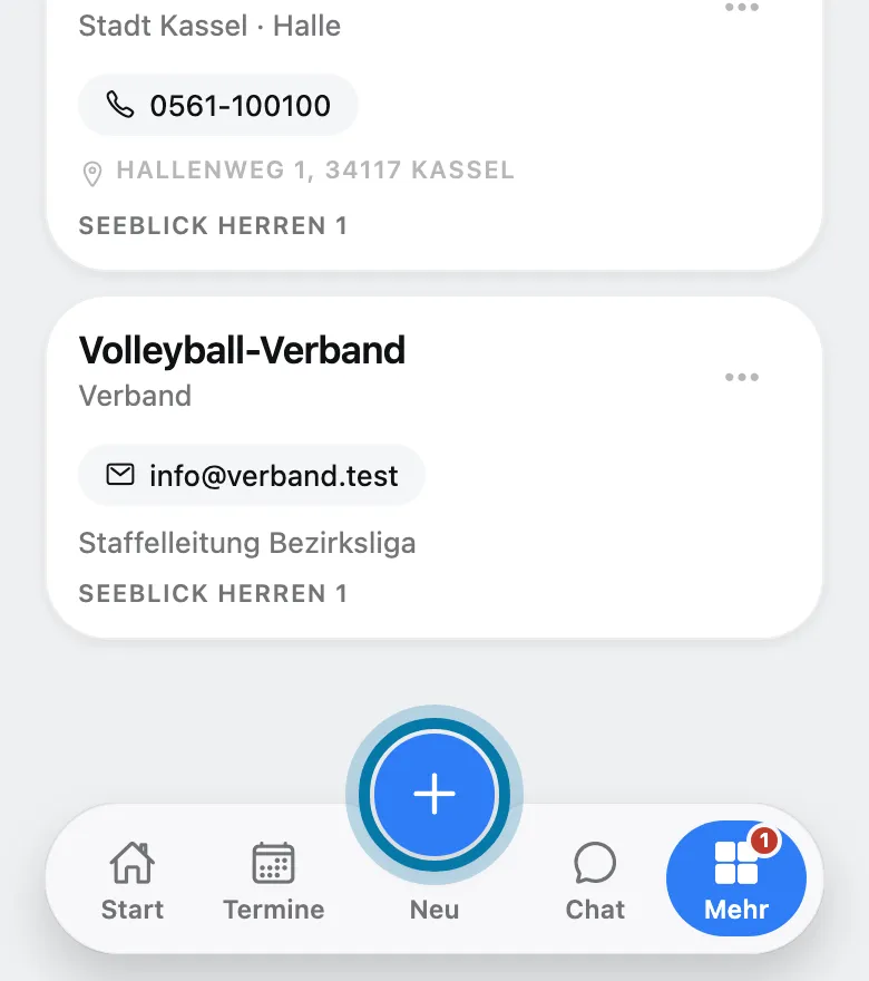 Tippe auf das Plus.