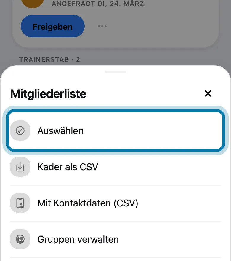 Tippe auf Auswählen.