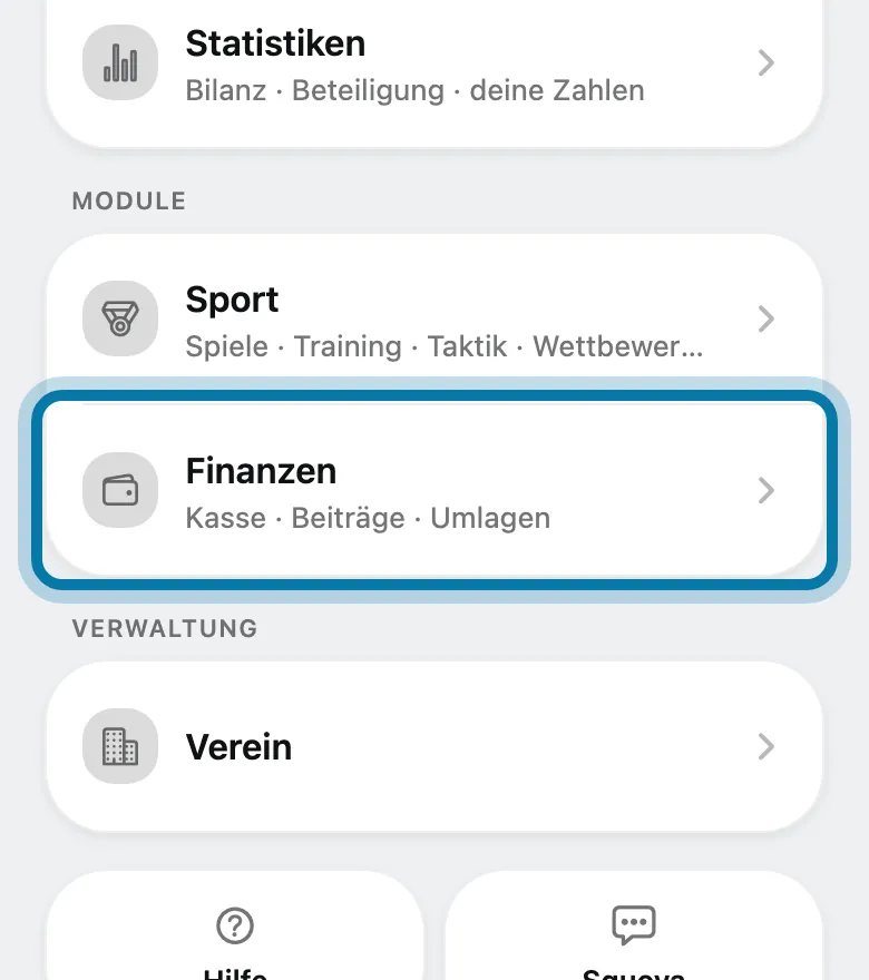 Tippe auf Finanzen.