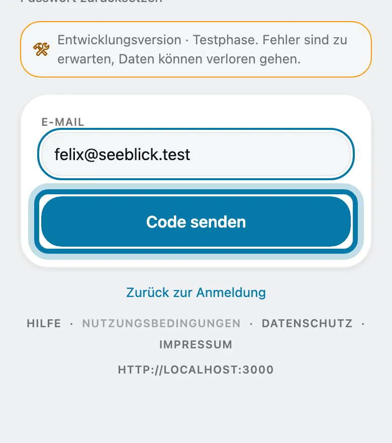 Tippe auf Code senden.