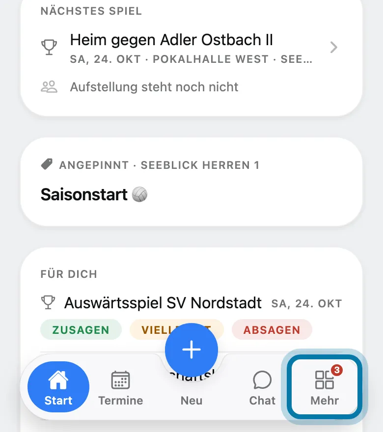 Tippe unten auf Mehr.