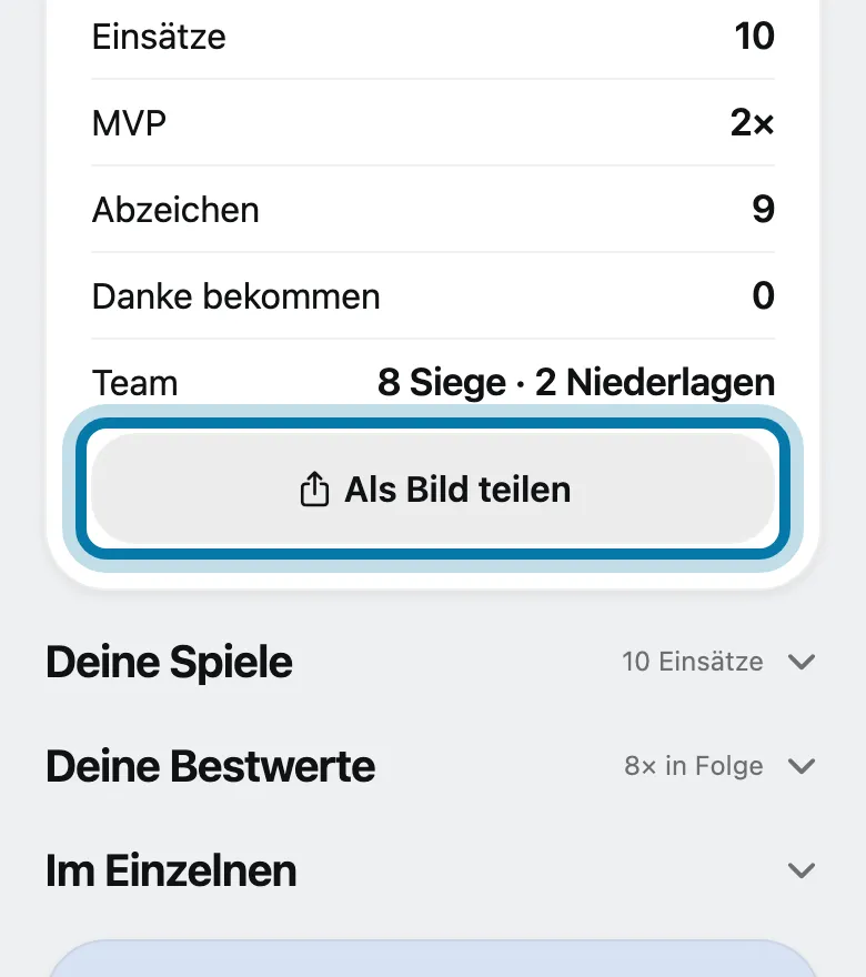 Tippe auf Als Bild teilen und wähle, wohin.