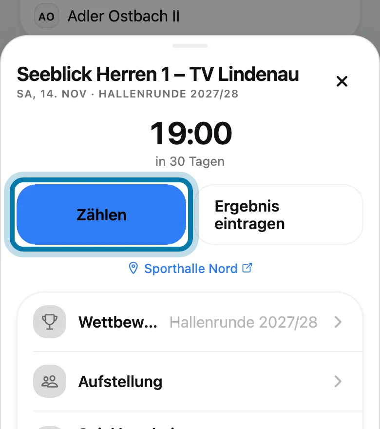 Tippe auf Zählen.