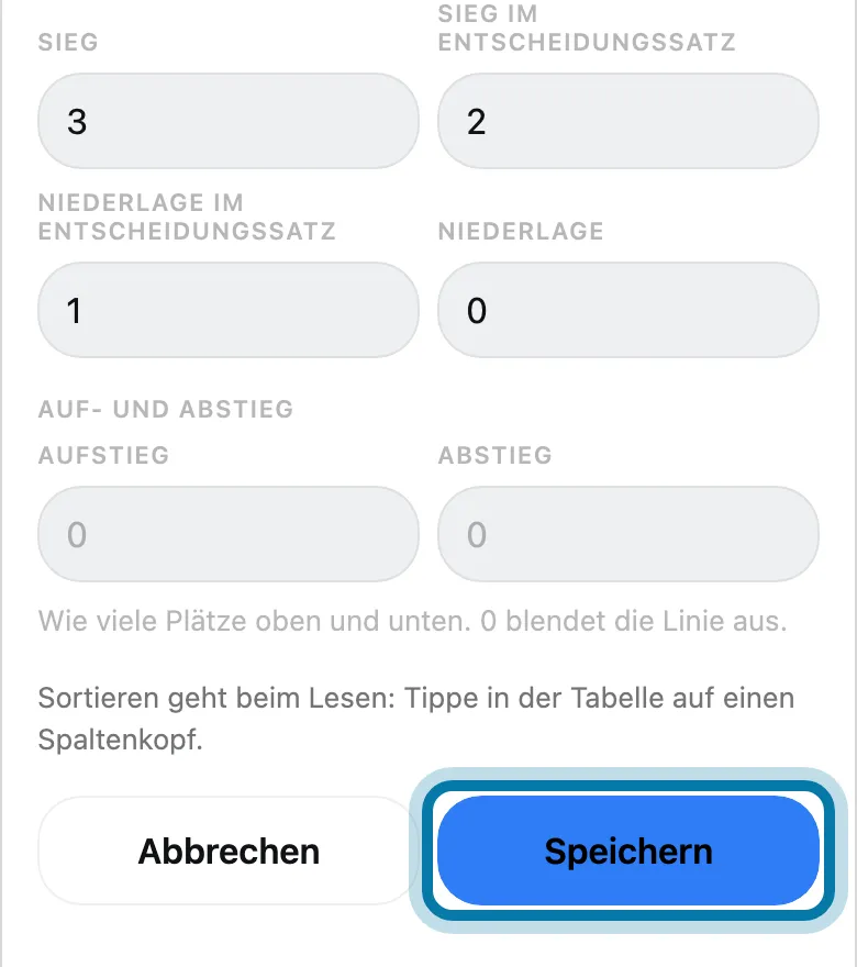 Tippe auf Speichern.