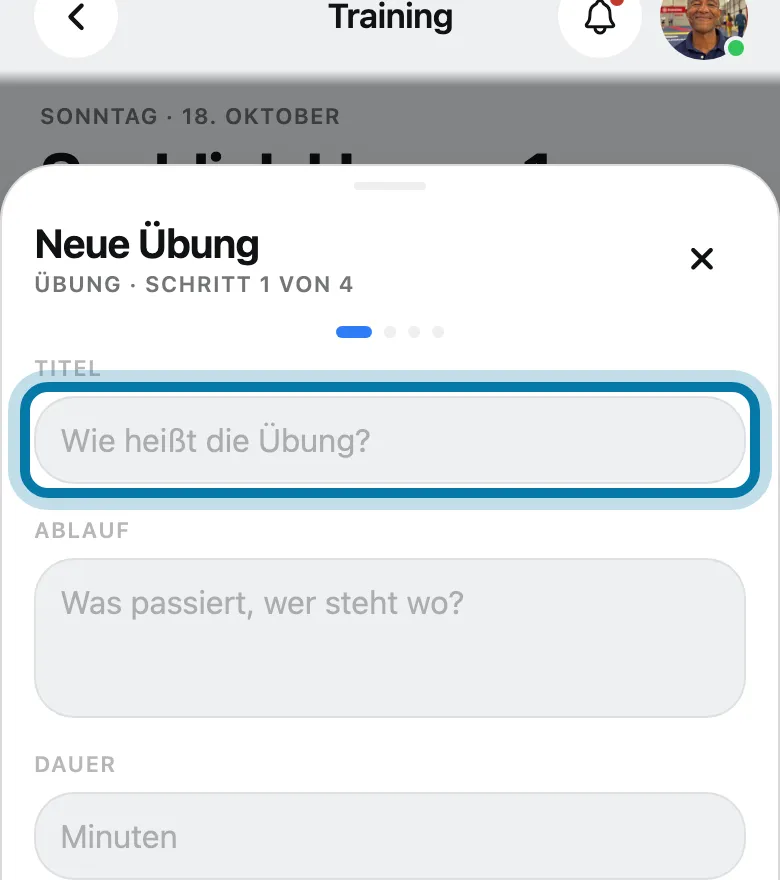 Gib einen Titel ein, etwa „Annahme im Dreieck“.