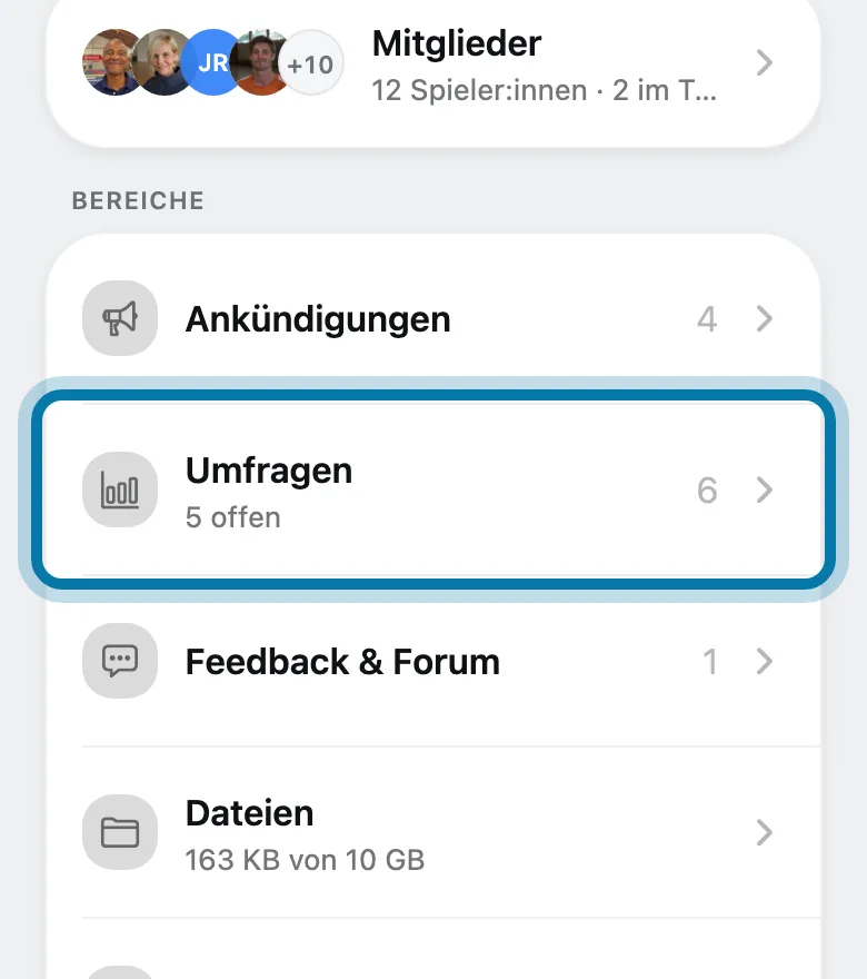 Tippe auf Umfragen.