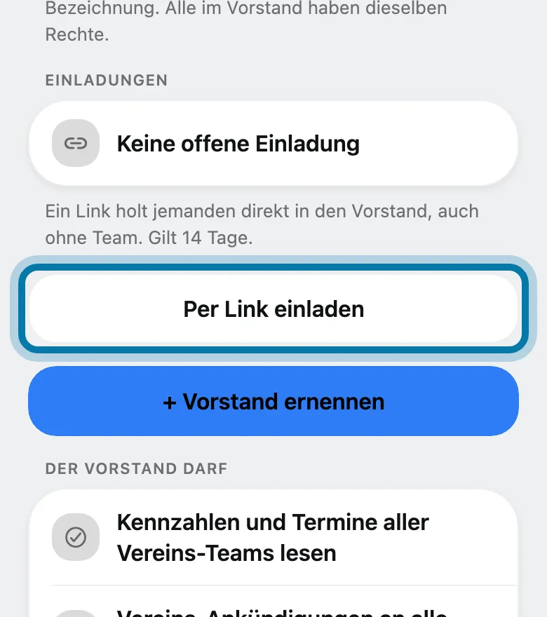 Tippe auf Per Link einladen.